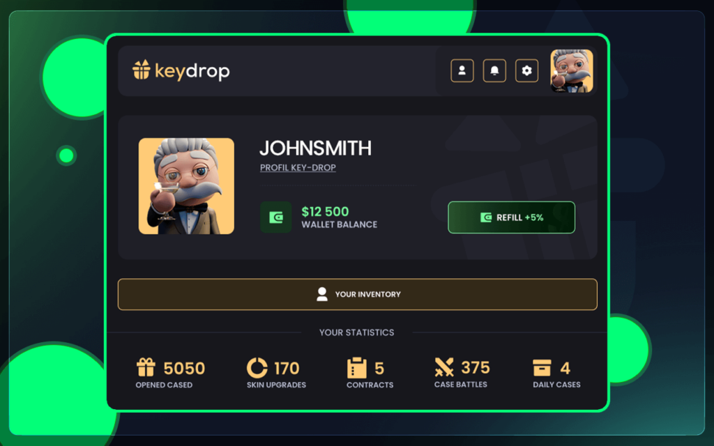 Key-Drop browser extension: stats and balance view